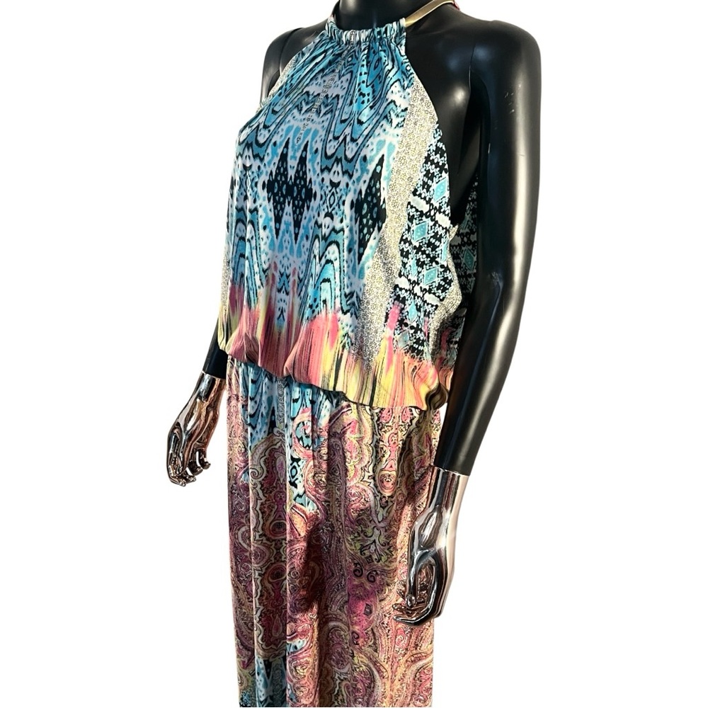 J.B.S. Black and Multicolor Halter Dress - Picture 3 of 5